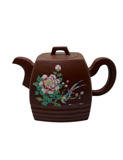 THÉIÈRE ARGILE YiXING OISEAU FLEURS 0.6L