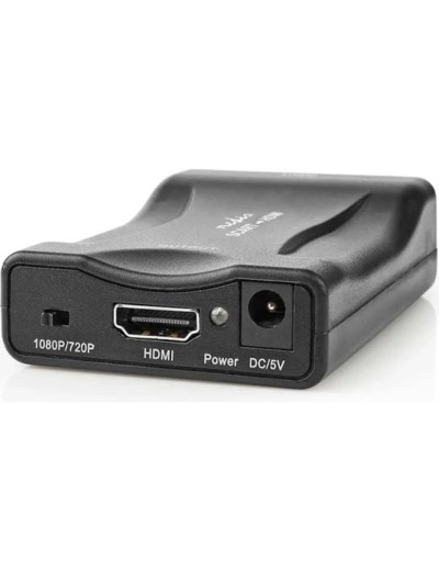 Convertisseur HDMI | SCART Femelle | HDMI sortie | Une voie | 1080p | 1.2 Gbps | ABS | Noir