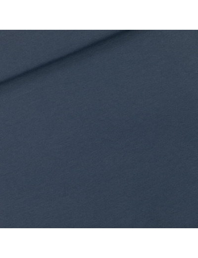 See You at Six - Tissu French Terry Coton Uni Couleur Bleu Plongeur - coupon 1,3 m