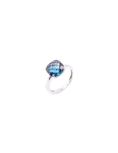 Bague Cesare Pompanon Poppy Blue en or blanc et topaze London Blue
