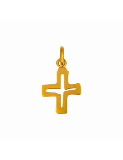 Pendentif Arthus Bertrand Croix JMJ de Castelbajac mini or jaune