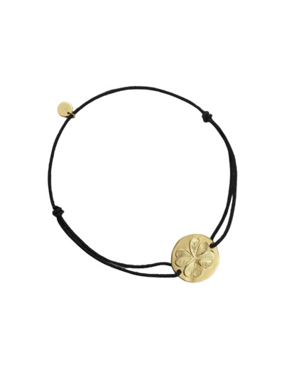 Bracelet Arthus Bertrand Trèfle sur Lien en vermeil sablé