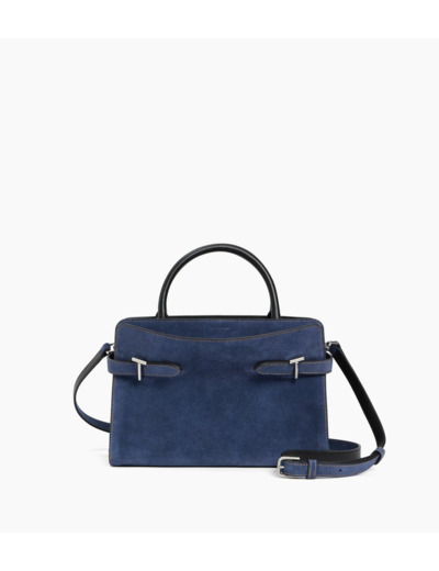 Sac à main moyen modèle Emie en cuir suède effet denim