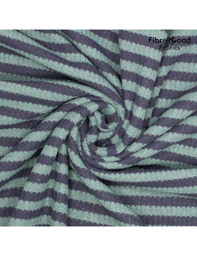 Fibre Mood - Tissu Maille de Coton "Hoda" Gros Côtes Rayures Vert