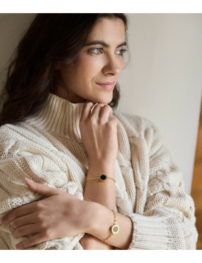 Bracelet - Chaîne maillon ovale - Grand - Agathe Noire