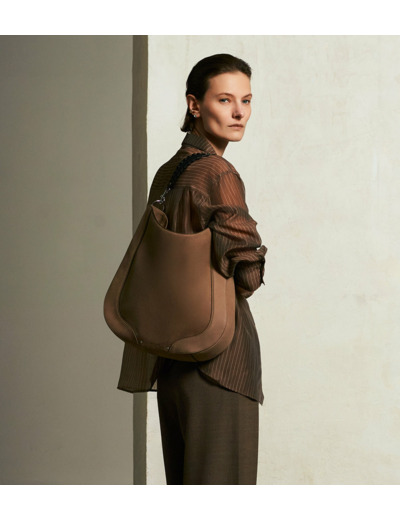 Sac hobo moyen modèle Ella en cuir lisse et nubuck