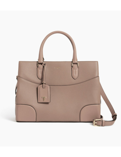 Grand sac à main Romy en cuir grainé et lisse