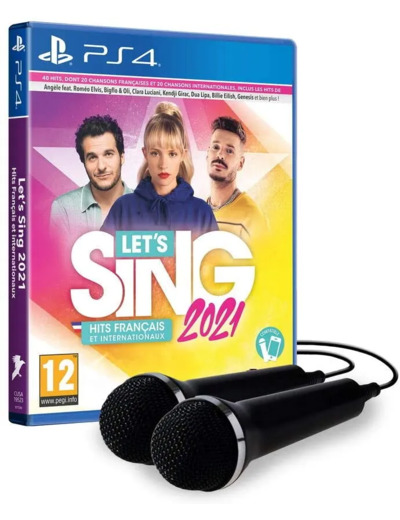 Jeu PS4 Let’s Sing 2021 + 2 Microphones : Hits Français et Internationaux
