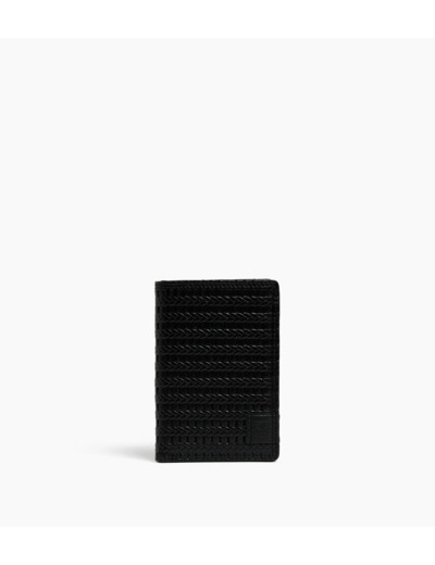 Porte cartes vertical Martin en cuir embossé et cuir lisse