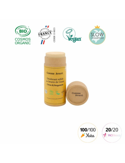 Déodorant solide citron & bergamote  - Comme Avant