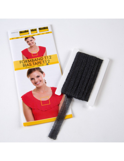 Vlieseline - Passement en Biais Stabilmanche T12 Coloris Gris Graphite (12 mm x 5 m)