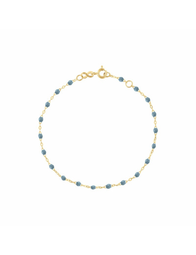 Bracelet Gigi Clozeau Classique en or jaune et résine bleu céleste, 17cm