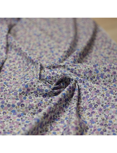 Sélection Coup de coudre - Tissu Batiste de Coton Imprimé "Violettes Sauvages"