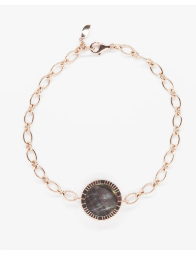 Bracelet - Chaîne maillon ovale - Grand - Nacre grise