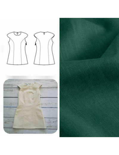 Christine Charles – Kit Couture Robe Yselda Uni Couleur Vert Emeraude