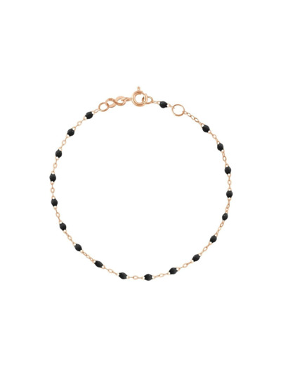 Bracelet Gigi Clozeau Classique en or rose et résine noire, 19cm