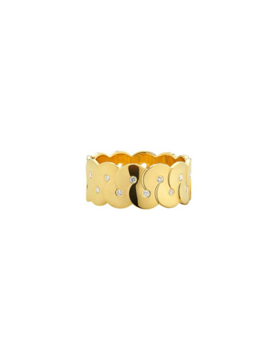 Bague Arthus Bertrand motif enlacé 8mm en or jaune et diamants, taille 54