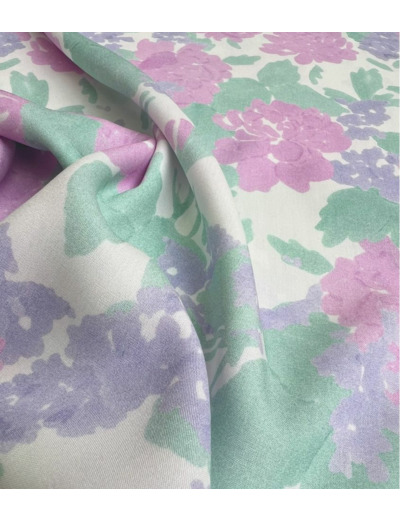 Singulière par Cousette - Tissu Viscose Imprimé "Pivoines Parmes"