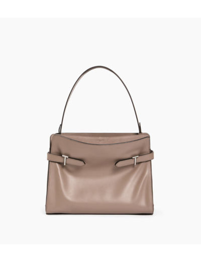 Sac porté épaule grand modèle Emie en cuir lisse et nubuck