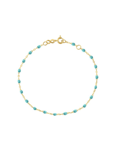 Bracelet Gigi Clozeau Classique en or jaune et résine turquoise vert, 17cm