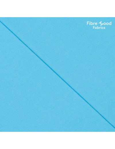 Fibre Mood - Tissu Popeline de Coton Lavé "Phyllis" Uni Bleu Turquoise - coupon 1,5 m