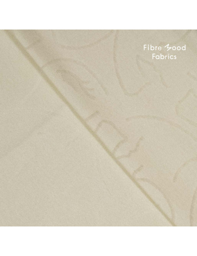 Fibre Mood - Tissu Jacquard de Coton "Samira" Couleur Crème Imprimé Visages