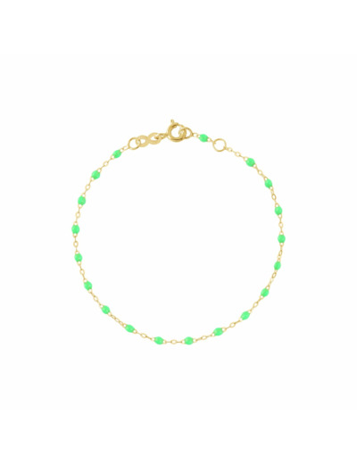 Bracelet Gigi Clozeau Classique en or jaune et résine vert fluo, 17cm