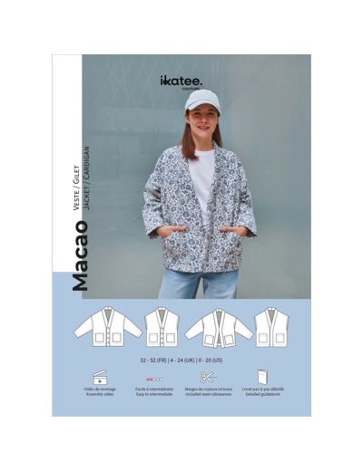 Ikatee – Patron Femme Veste "Macao" du 32 au 52