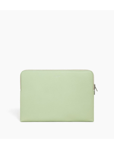 Pochette ordinateur 14" en cuir grainé