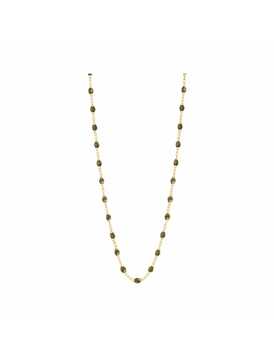 Collier Gigi Clozeau Classique en or jaune et résine kaki, 42cm