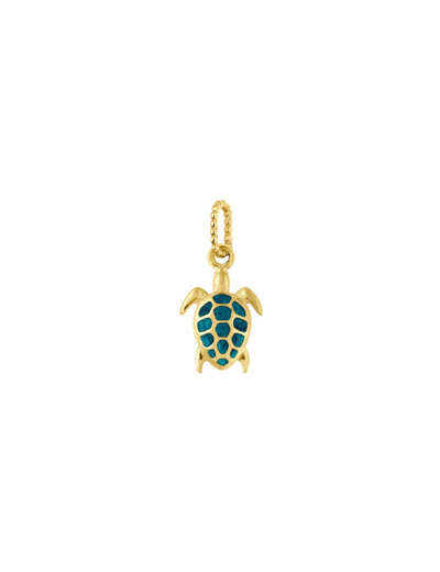 Pendentif Gigi Clozeau Tortue en or jaune et résine jungle