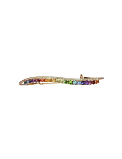 Bracelet Isabelle Langlois en or rose, pierres de couleurs et diamants
