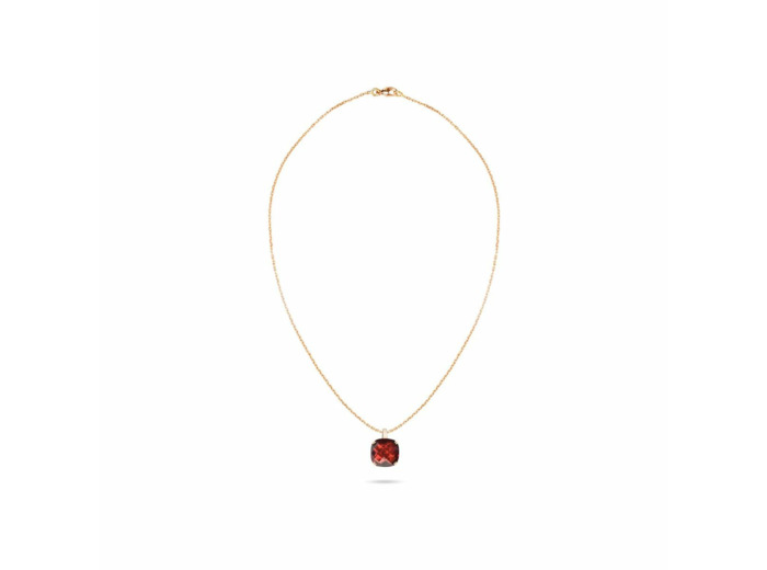 Collier Cesare Pompanon Poppy Blue en or rose et Grenat