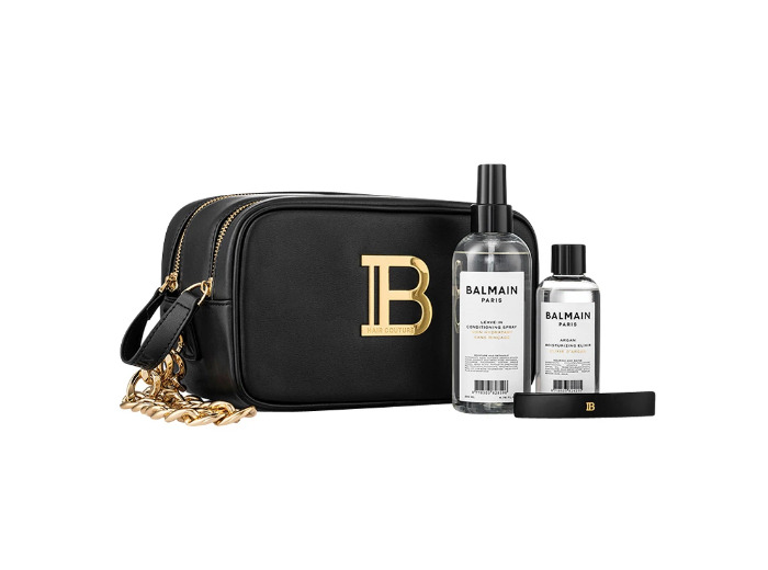 Toiletry Bag Black Gold (Leave in, Argan Elixir, Barrette Me