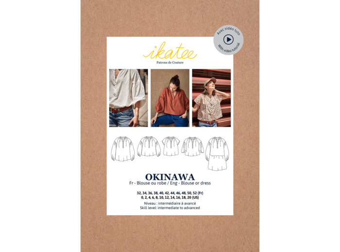 Ikatee – Patron Femme Robe ou Blouse "Okinawa" du 32 au 52
