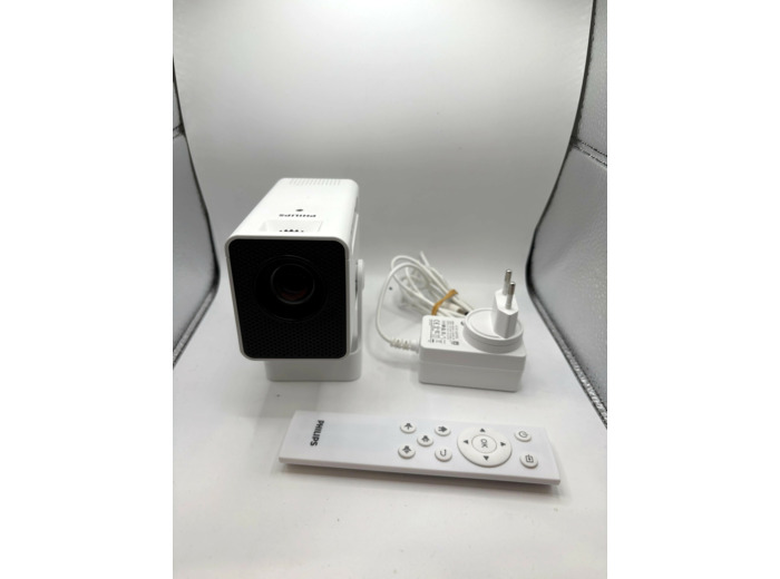 Philips, Neopix 140, Vidéoprojecteur Home cinéma, Résolution 1280x720p, Rotatif à 180 degrés, Mode Miroir, Wi-FI 6, Son Stéréo 2x3 Watts, Blanc