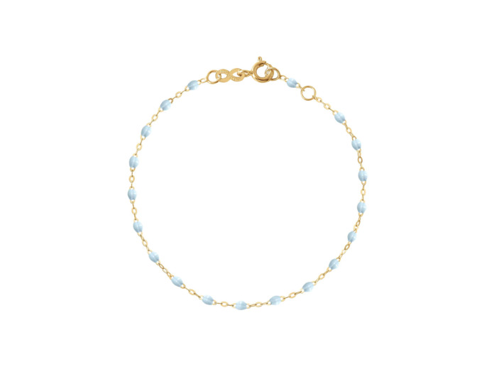 Bracelet Gigi Clozeau Classique en or jaune et résine bleu layette, 17cm