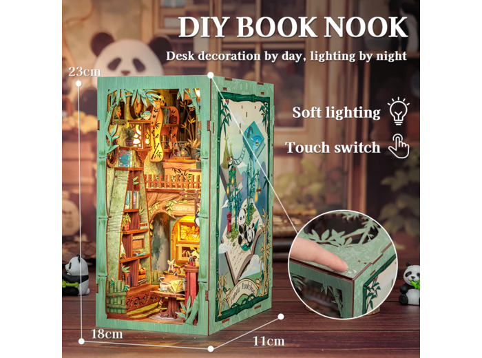 [BOOK NOOK] BOOK NOOK KIT - DIY - La Librairie Panda - 244pc + Eclairage LED