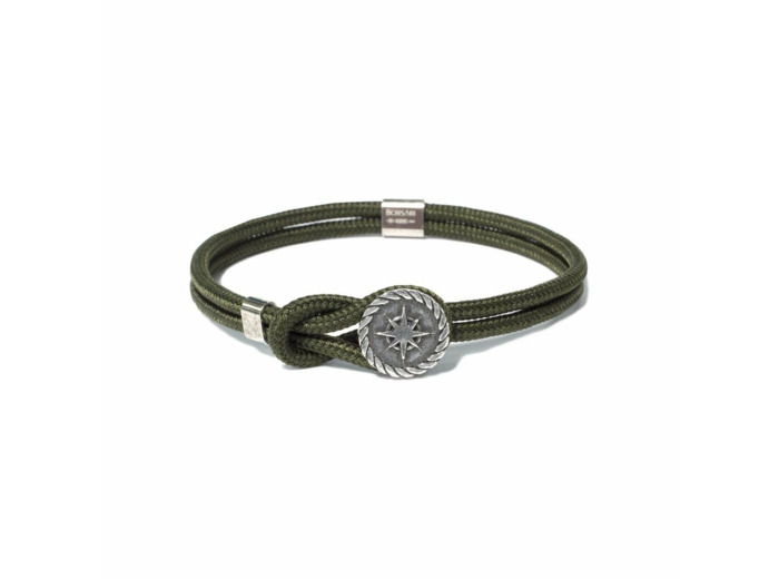 Bracelet Borsari Gioielli en argent et polyester vert