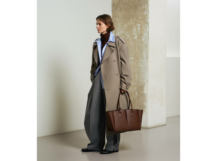 Grand sac cabas Elena en cuir grainé