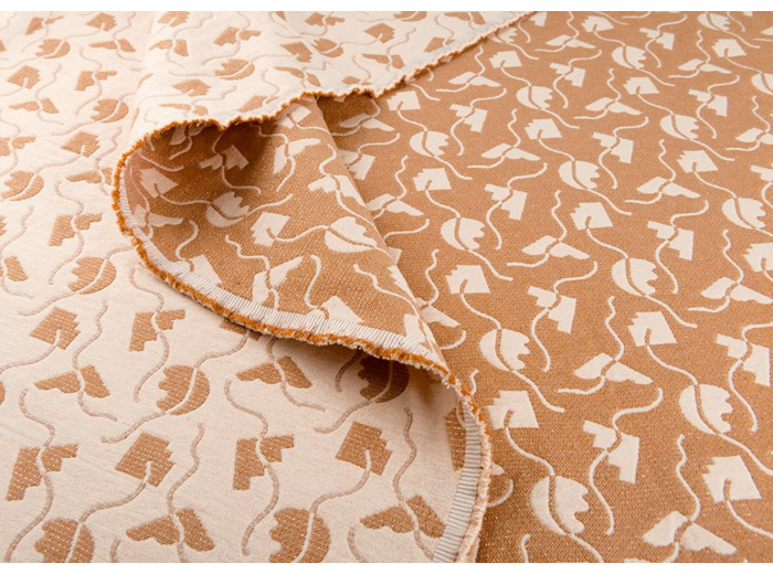 Studio Walkie Talkie - Tissu Jacquard "Memphis Donut" de Coton Mélangé