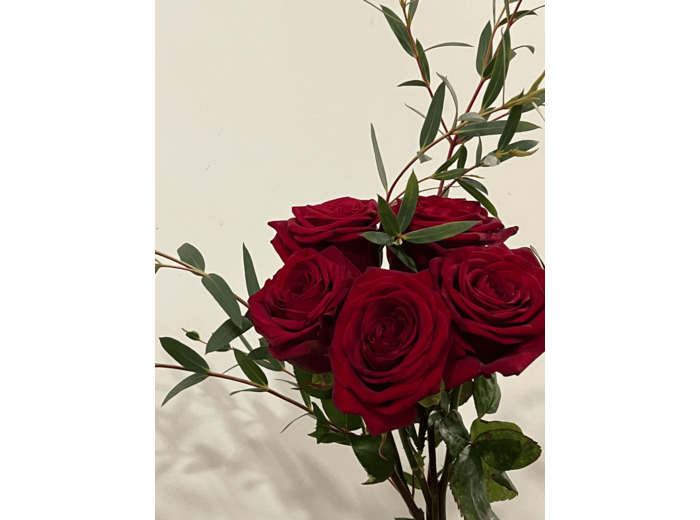 Botte de 5 Roses Rouges