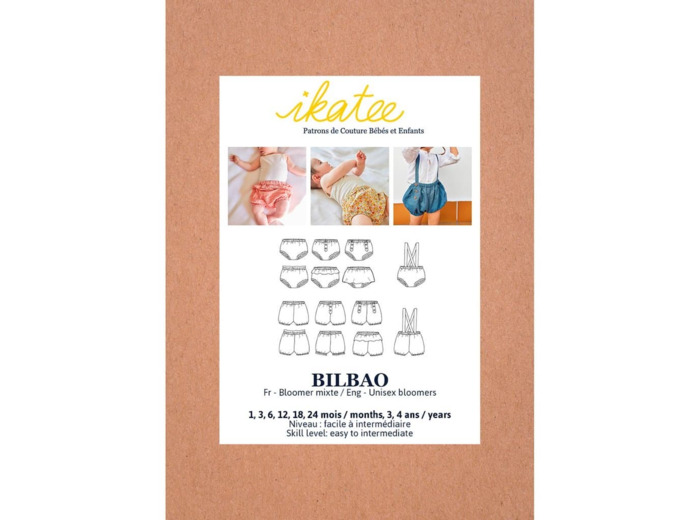 Ikatee – Patron Enfant Bloomer Mixte "Bilbao" de 1 mois à 4 ans