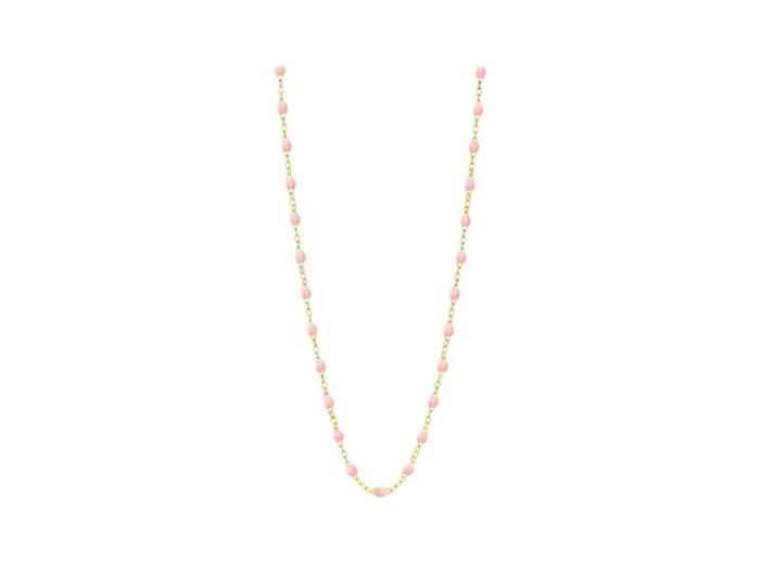 Collier Gigi Clozeau Classique en or jaune et résine rose bébé, 42cm