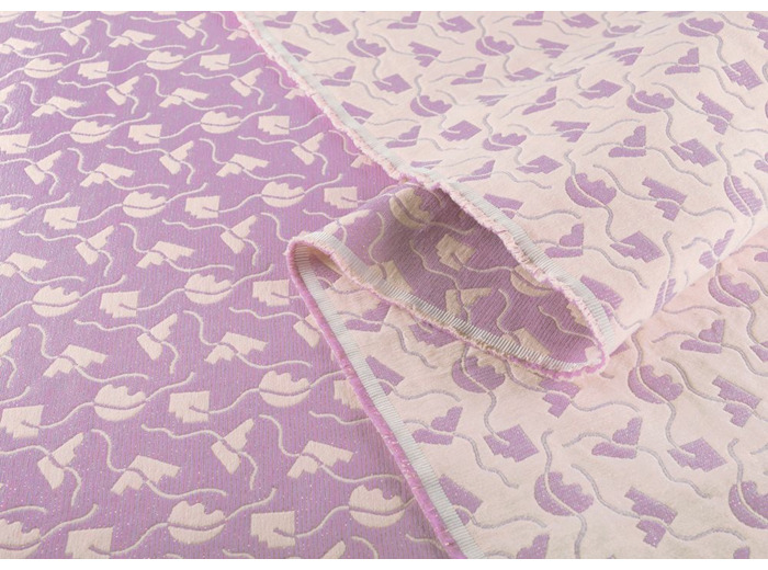 Studio Walkie Talkie - Tissu Jacquard "Memphis Guimauve" de Coton Mélangé