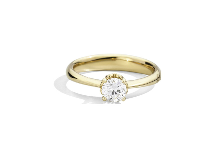 Solitaire Recarlo Anniversary en or jaune et Diamant 0.44ct, taille 53