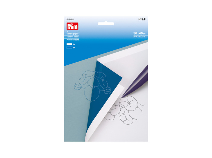 Prym - 2 Feuilles Papier Calque Carbone Coloris Bleu et Blanc