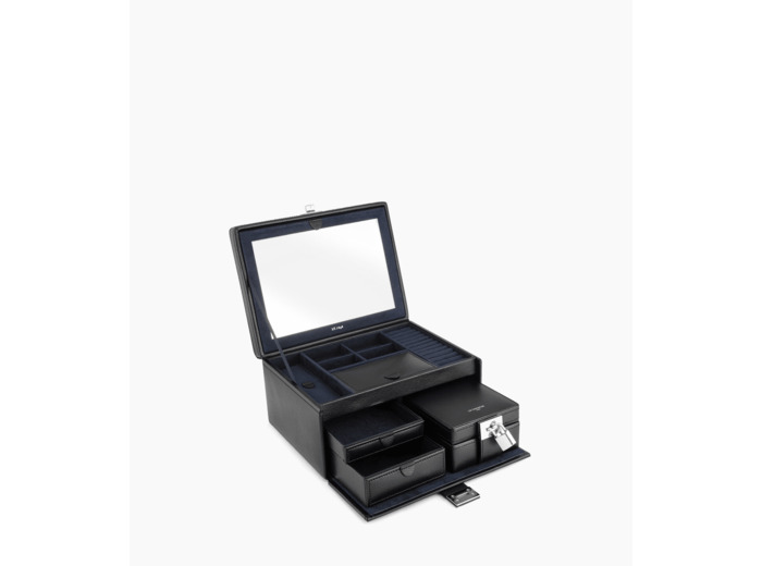 Grande boite à bijoux en cuir