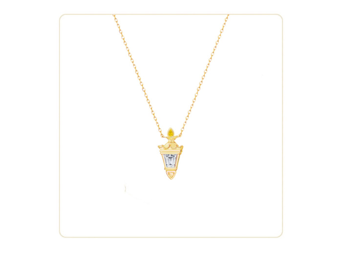 Collier Lampadaire Plaqué Or Jaune