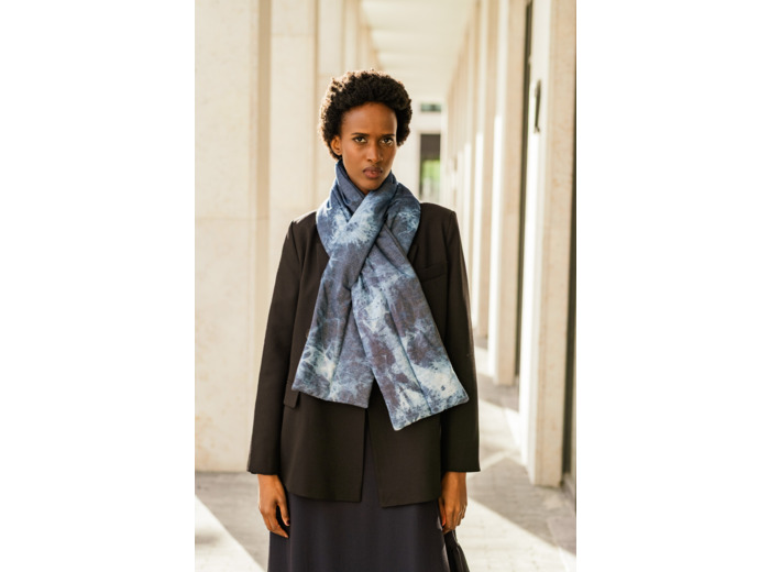 Fibre Mood - Tissu Matelassé "Elma" Couleur Jean Tie ans Dye